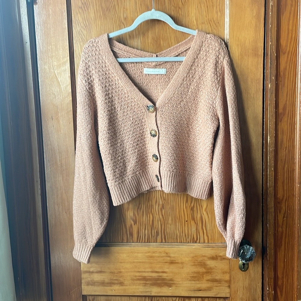 Abercrombie & Fitch Balloon Sleeve Cozy Cardigan - Picture 1 of 5
